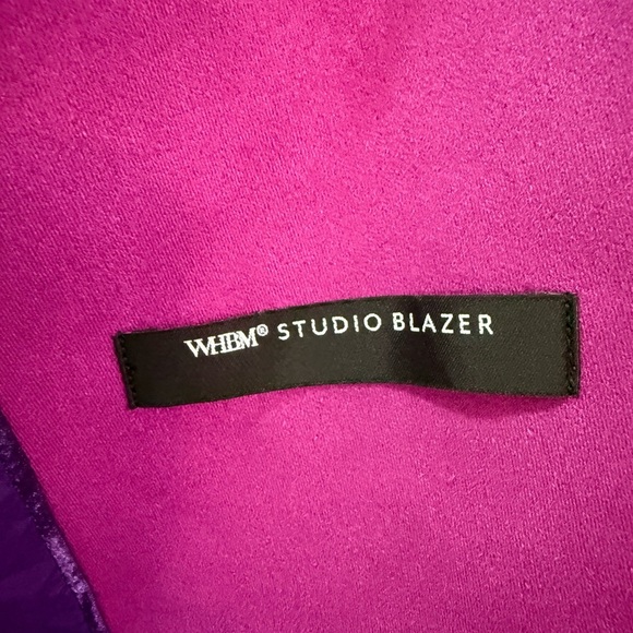 WHBM Fuchsia Velvet Studio Blazer | Double Breasted Silver Buttons | Chic w/Tag - Picture 5 of 7